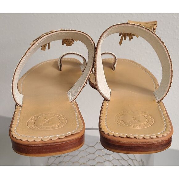 Penelope Chilvers White Leather Sandals EU 38 US 7 Boho Bohemian Coastal Resort - Picture 4 of 6